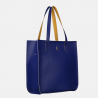 GILDA - Dwukolorowa niebiesko-żółta shopperka skórzana - Oferta B2B - oferta dla firm
