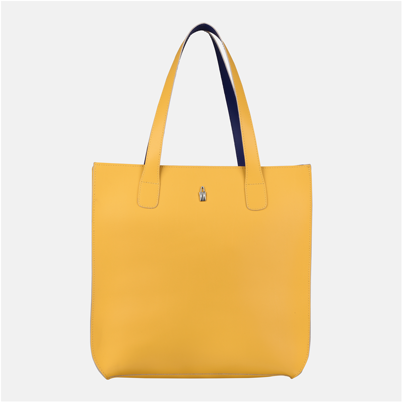 GILDA - Dwukolorowa żółto-niebieska torebka skórzana shopper - Oferta B2B - oferta dla firm