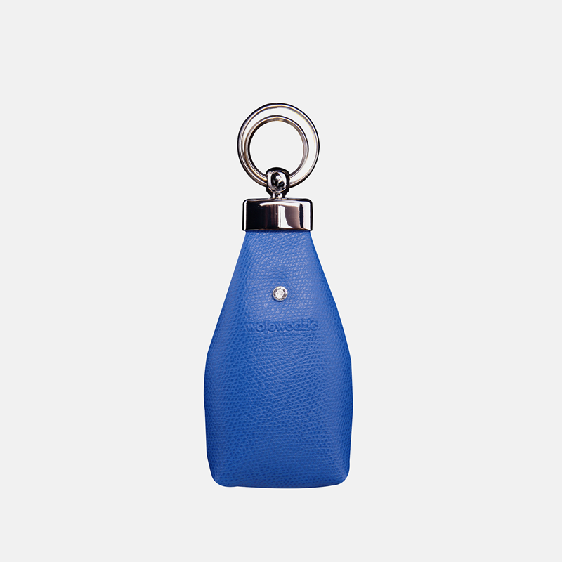 Niebieskie małe etui na klucze ze skóry naturalnej - oferta dla firm