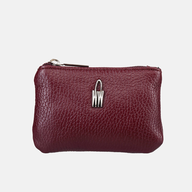 Bordowe etui na klucze zapinane na zamek - oferta dla firm