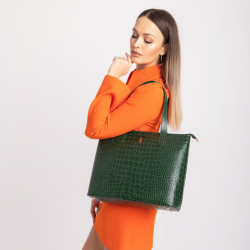 EMMA - Zielona torebka skórzana croco - Oferta B2B