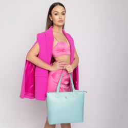 EMMA - Miętowa torebka skórzana a4 - oferta B2B