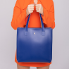 GILDA - Dwukolorowa niebiesko-żółta shopperka skórzana - Oferta B2B - oferta dla firm