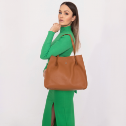POLA - Jasnobrązowa torebka skórzana shopper - Oferta B2B
