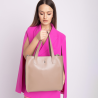 Beżowa torebka typu shopper ze skóry naturalnej - oferta dla firm
