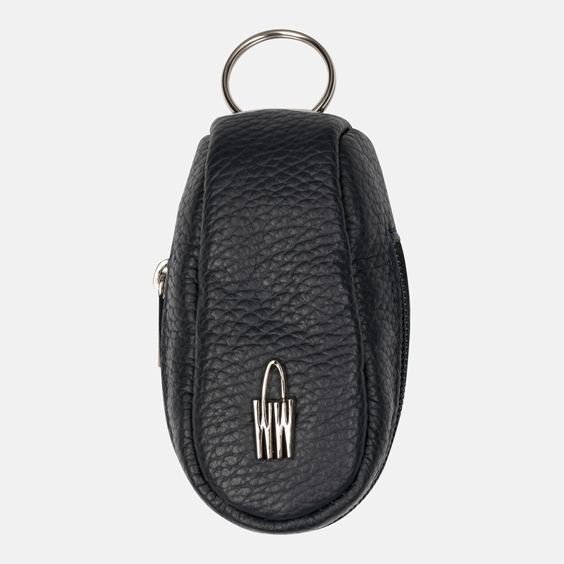 Granatowe etui na klucze ze skóry naturalnej - oferta dla firm