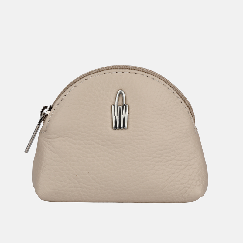 Kremowe etui na klucze ze skóry naturalnej - oferta dla firm