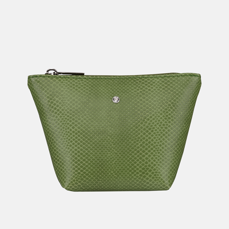 Mała zielona kosmetyczka ze skóry z jabłek - oferta dla firm