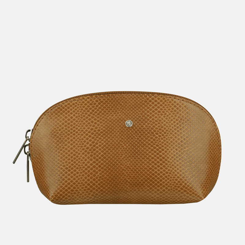 Mała kosmetyczka ze skóry z jabłek w kolorze musztardowym - oferta dla firm