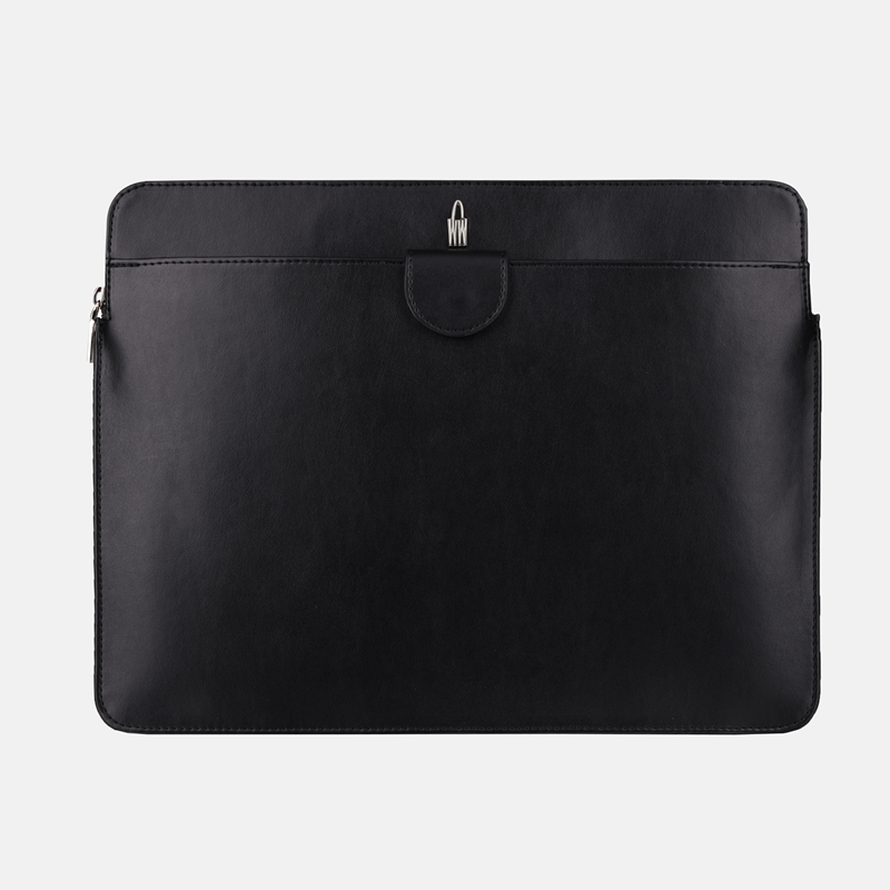 Czarna aktówka A4 ze skóry z jabłek - oferta dla firm