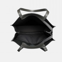 Szara duża torebka skórzana z printem w kwiaty - Oferta B2B