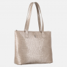 EMMA - Beżowa lakierowana torebka skórzana croco - Oferta B2B - oferta dla firm