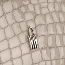 EMMA - Beżowa lakierowana torebka skórzana croco - Oferta B2B