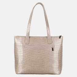 EMMA - Beżowa lakierowana torebka skórzana croco - Oferta B2B