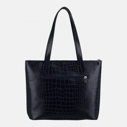 EMMA - Granatowa torebka skórzana croco - Oferta B2B