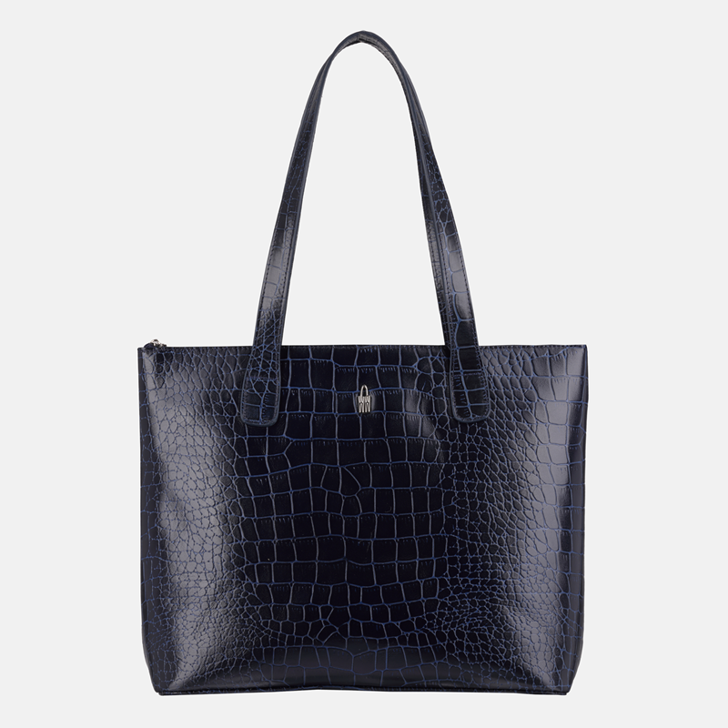 EMMA - Granatowa torebka skórzana croco - Oferta B2B - oferta dla firm