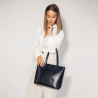 EMMA - Granatowa torebka skórzana croco - Oferta B2B - oferta dla firm