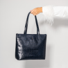 EMMA - Granatowa torebka skórzana croco - Oferta B2B - oferta dla firm