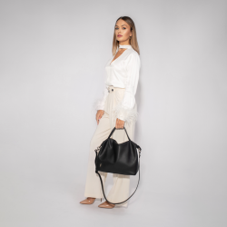 Czarna duża torebka skórzana - Oferta B2B