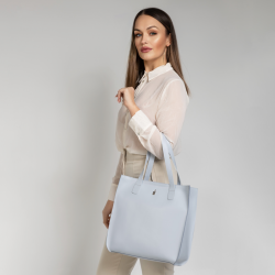 GILDA - Niebieska torebka skórzana shopper - Oferta B2B