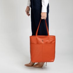SUZANA - Pomarańczowa torebka skórzana na ramię - Oferta B2B
