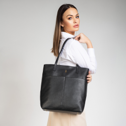 SUZANA - Czarna torebka skórzana na ramię - Oferta B2B