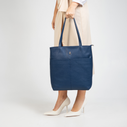 SUZANA - Granatowa torebka skórzana na ramię - Oferta B2B