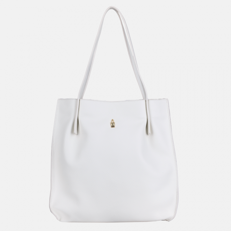 TALIA - Biała torebka skórzana typu shopper - Oferta B2B - oferta dla firm