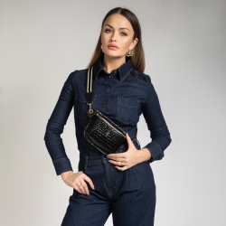 IDA - Czarna nerka skórzana croco - Oferta B2B