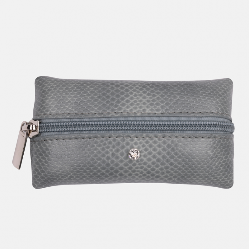 Szare etui na klucze ze skóry wegańskiej w wężowy wzór - Oferta B2B - oferta dla firm