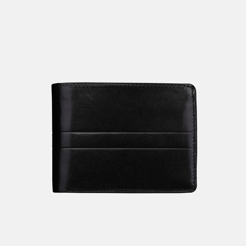 Męski klasyczny portfel skórzany z tłoczeniem - poziomy format - oferta dla firm