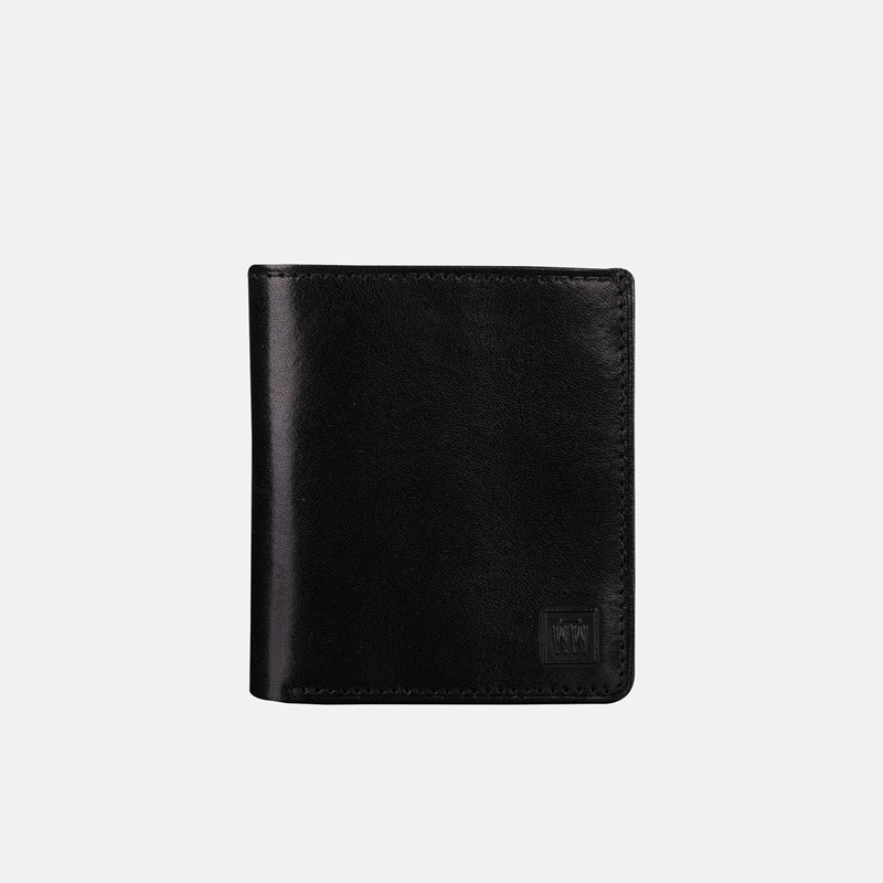 Męski portfel ze skóry naturalnej licowej - kompaktowy rozmiar - oferta dla firm