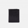 Czarny męski portfel skórzany z zapinką - klasyk - oferta dla firm
