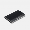 Eleganckie skórzane etui na wizytówki - czarny wizytownik - oferta dla firm