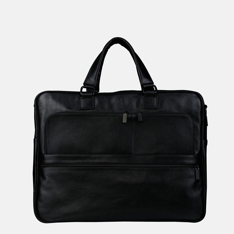 Czarna klasyczna teczka z licowej skóry naturalnej - Oferta B2B - oferta dla firm