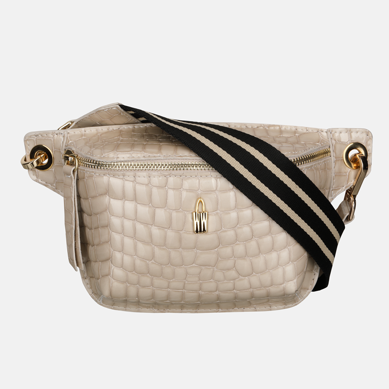 IDA - Beżowa nerka skórzana croco - Oferta B2B - oferta dla firm