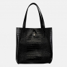 Czarna skórzana torebka shopper z wzorem - Oferta B2B - oferta dla firm