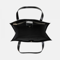 Czarna skórzana torebka shopper z wzorem - Oferta B2B