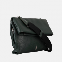 Ciemnozielona składana torebka skórzana damska 2w1 - Oferta B2B