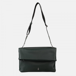 Ciemnozielona składana torebka skórzana damska 2w1 - Oferta B2B