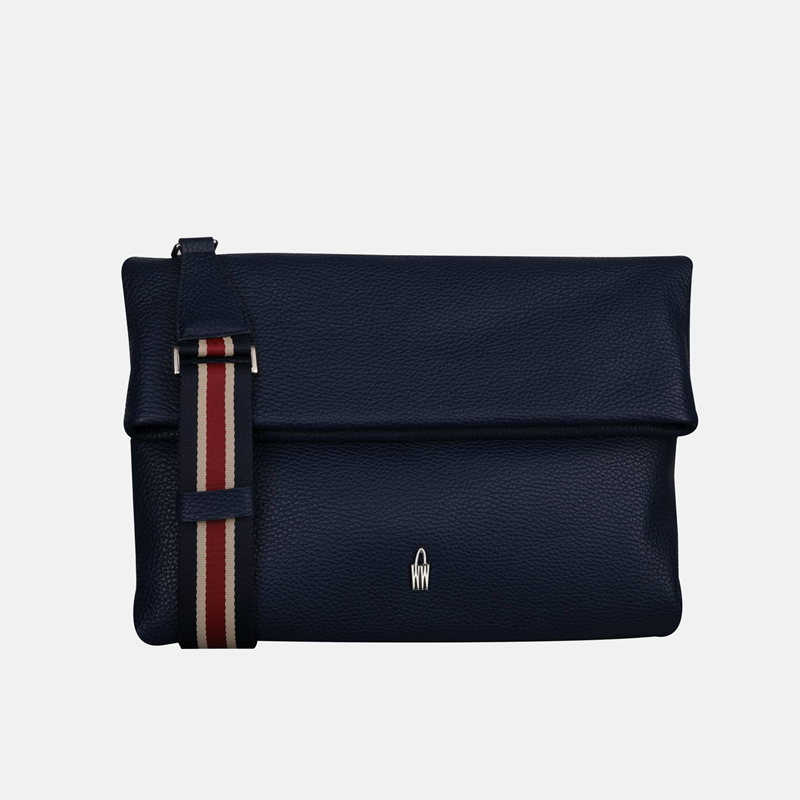 Granatowa torebka skórzana typu listonoszka - Oferta B2B - oferta dla firm
