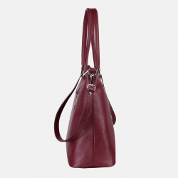 Bordowa torebka shopper ze skóry naturalnej - Oferta B2B
