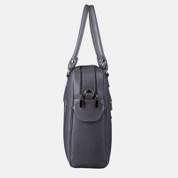 Popielata duża teczka skórzana damska - Oferta B2B