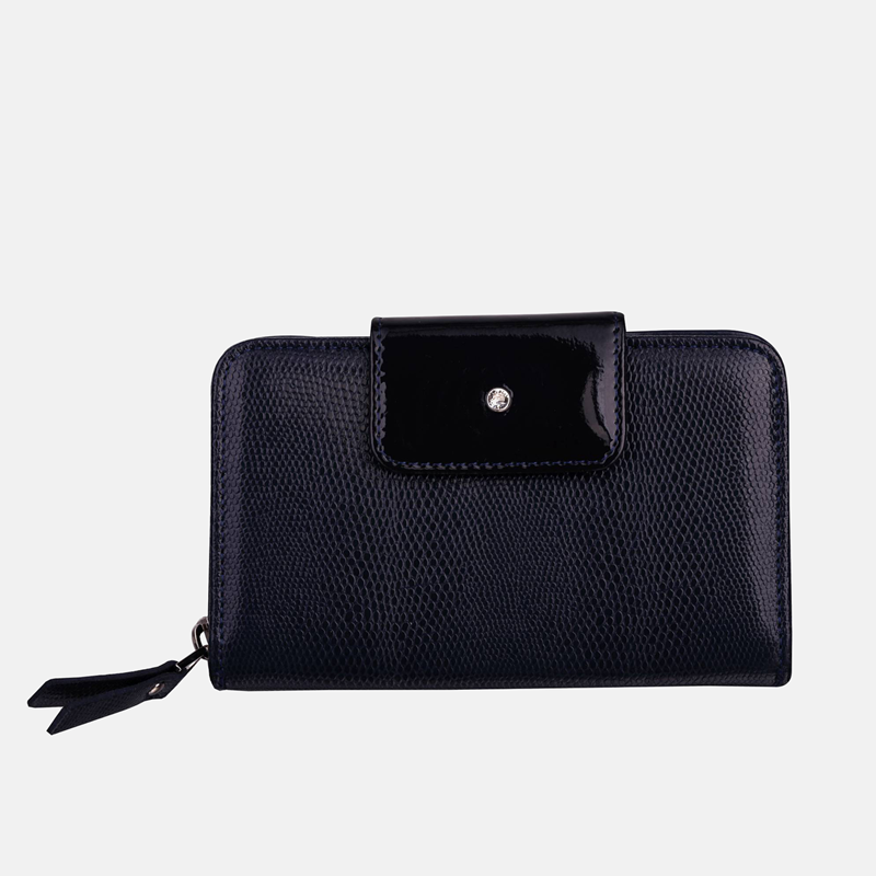 Granatowy portfel skórzany - oferta dla firm