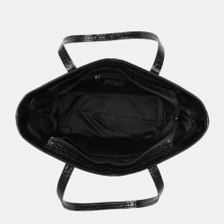 Czarna torebka skórzana shopper we wzór krokodyla - Oferta B2B
