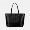 Czarna torebka skórzana shopper we wzór krokodyla - Oferta B2B - oferta dla firm