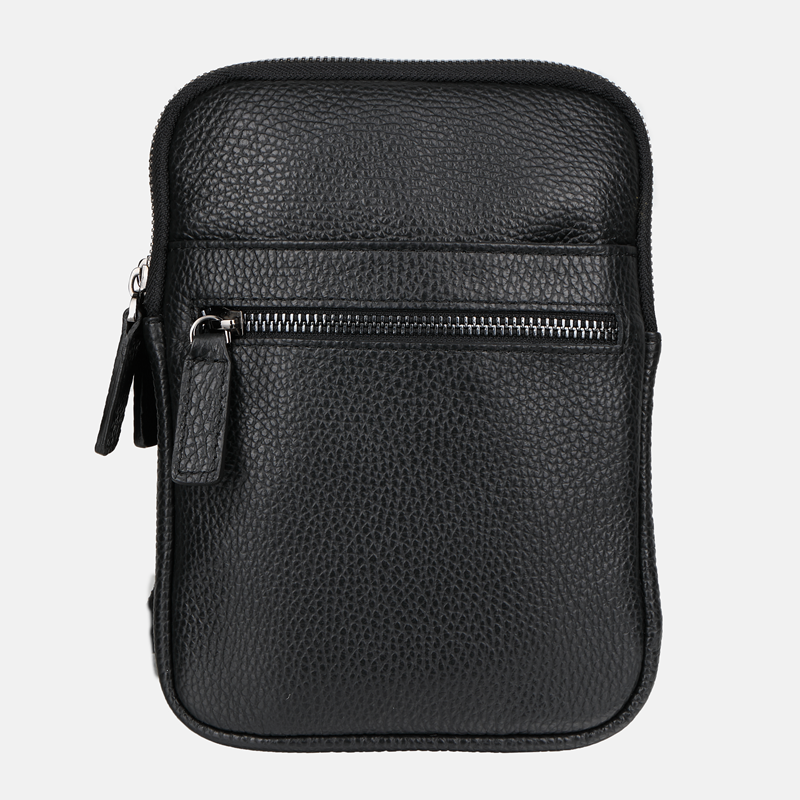 Męska czarna saszetka z naturalnej skóry - Oferta B2B - oferta dla firm