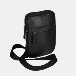 Męska czarna saszetka z naturalnej skóry - Oferta B2B